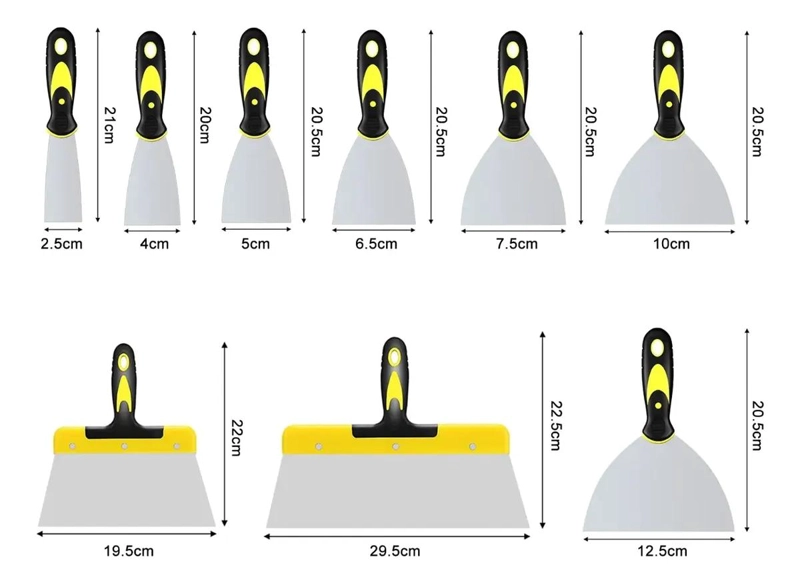 KIT DE 9 ESPATULAS FLEXIBLES PARA CONSTRUCCION - 2