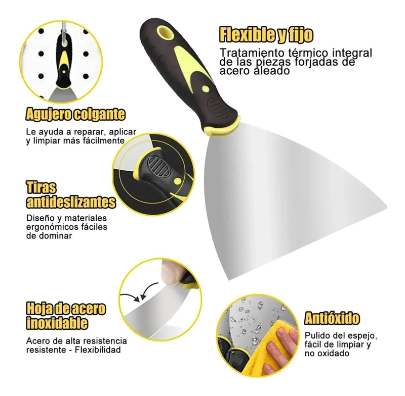 KIT DE 9 ESPATULAS FLEXIBLES PARA CONSTRUCCION - 5