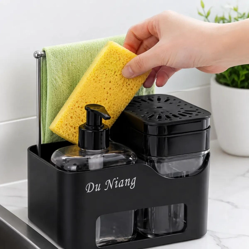 ORGANIZADOR DE COCINA CON DISPENSADOR Y PORTA ESPONJA - 5