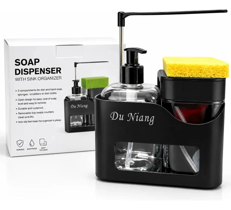 ORGANIZADOR DE COCINA CON DISPENSADOR Y PORTA ESPONJA - 7