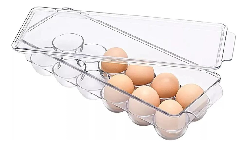 ORGANIZADOR DE HUEVOS TRANSPARENTE PARA REFRIGERADOR - 1