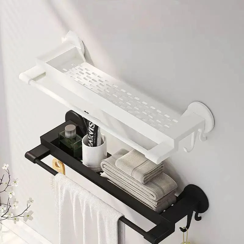 TOALLERO Y REPISA ORGANIZADOR DE BAÑO 2 EN 1 PARA ESPACIOS ELEGANTES - 3