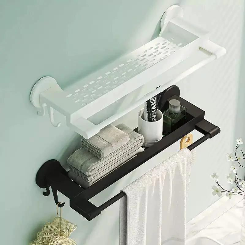 TOALLERO Y REPISA ORGANIZADOR DE BAÑO 2 EN 1 PARA ESPACIOS ELEGANTES - 4