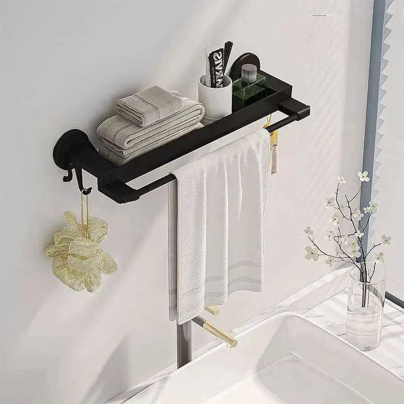TOALLERO Y REPISA ORGANIZADOR DE BAÑO 2 EN 1 PARA ESPACIOS ELEGANTES - 5
