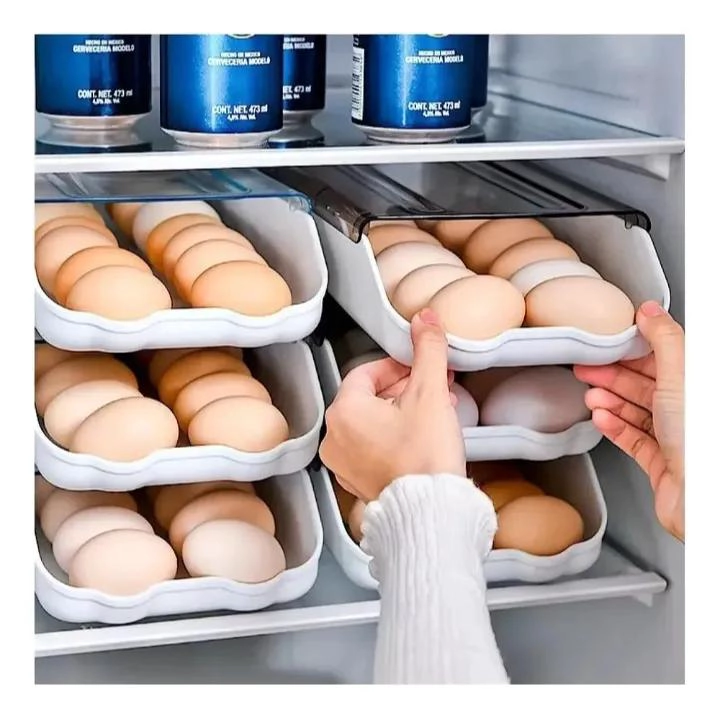 ORGANIZADOR DE HUEVOS CON TAPA TRANSPARENTE PARA REFRIGERADOR - 3