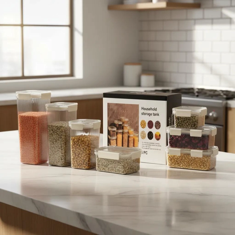 SET DE 6 CONTENEDORES HERME TICOS PARA ALIMENTOS - 1
