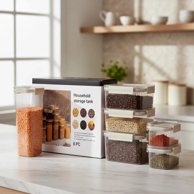 SET DE 6 CONTENEDORES HERME TICOS PARA ALIMENTOS - 3