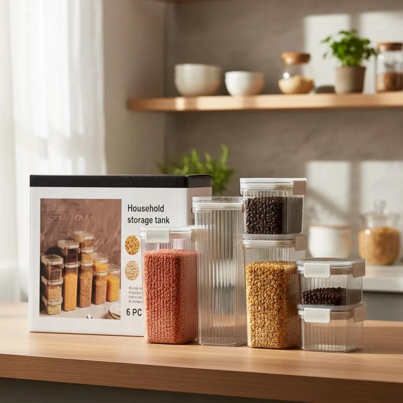 SET DE 6 CONTENEDORES HERME TICOS PARA ALIMENTOS - 4