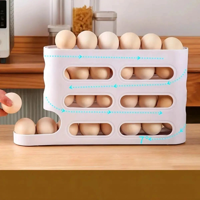 DISPENSADOR ORGANIZADOR DE HUEVOS DE CUATRO NIVELES - 2
