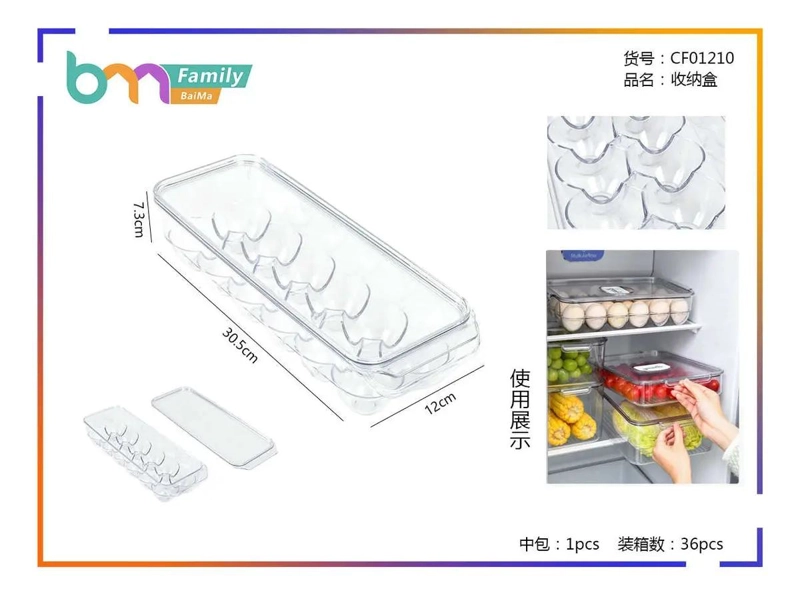 ORGANIZADOR TRANSPARENTE PARA 12 HUEVOS CON TAPA - 6