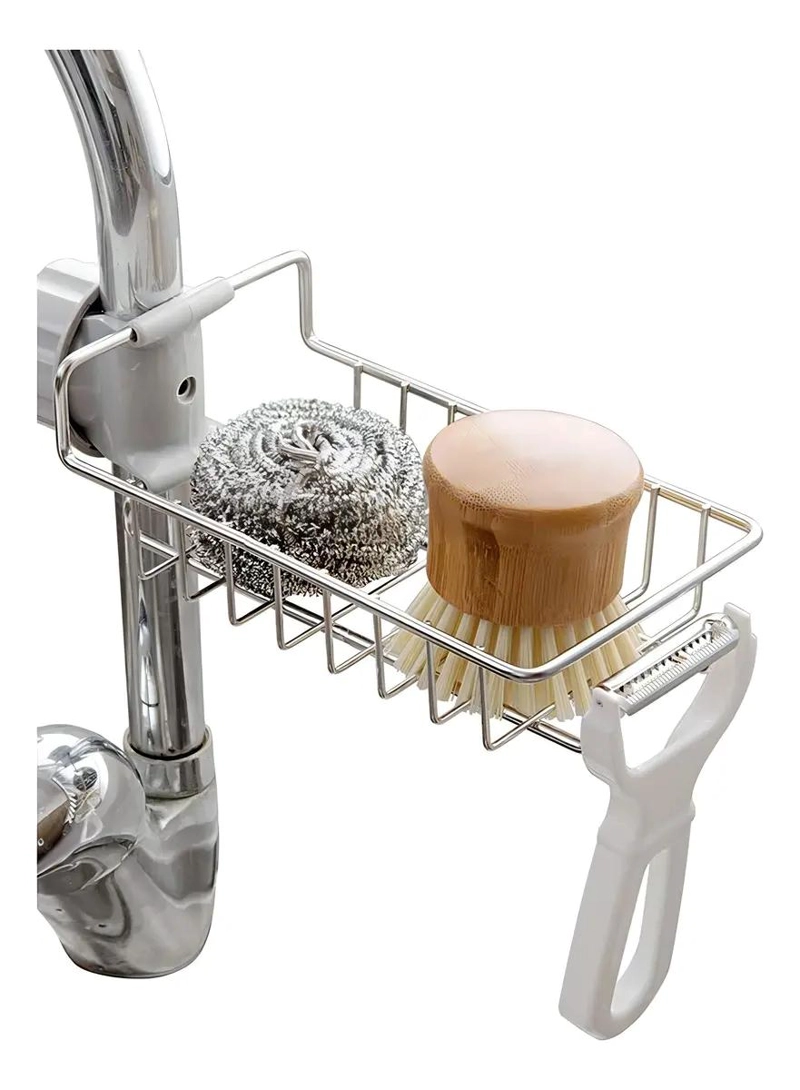 ORGANIZADOR DE FREGADERO ACERO INOXIDABLE PARA ESPONJAS Y JABON - 6