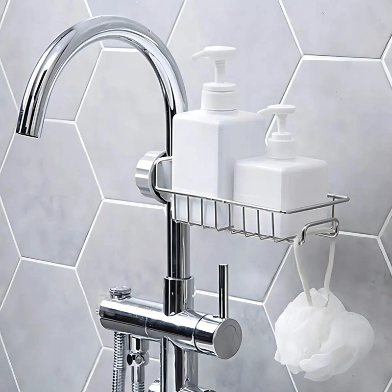 ORGANIZADOR DE FREGADERO ACERO INOXIDABLE PARA ESPONJAS Y JABON - 9