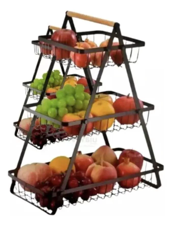 CESTA MULTIUSO METALICA DE TRES NIVELES PARA ALMACENAMIENTO - 1