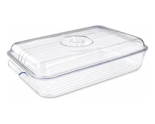 BANDEJA ACRILICA MULTIUSO CON TAPA PARA REFRIGERADOR - 1