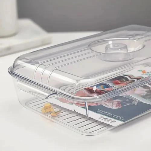 BANDEJA ACRILICA MULTIUSO CON TAPA PARA REFRIGERADOR - 10