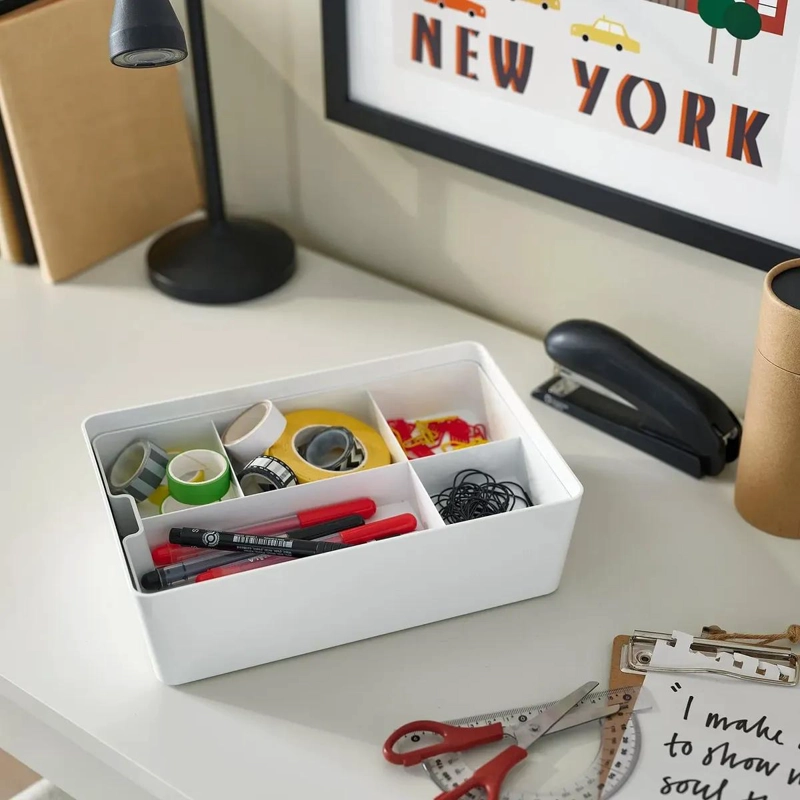 ORGANIZADOR DE 5 COMPARTIMENTOS PARA EL HOGAR EN COLOR BLANCO - 3