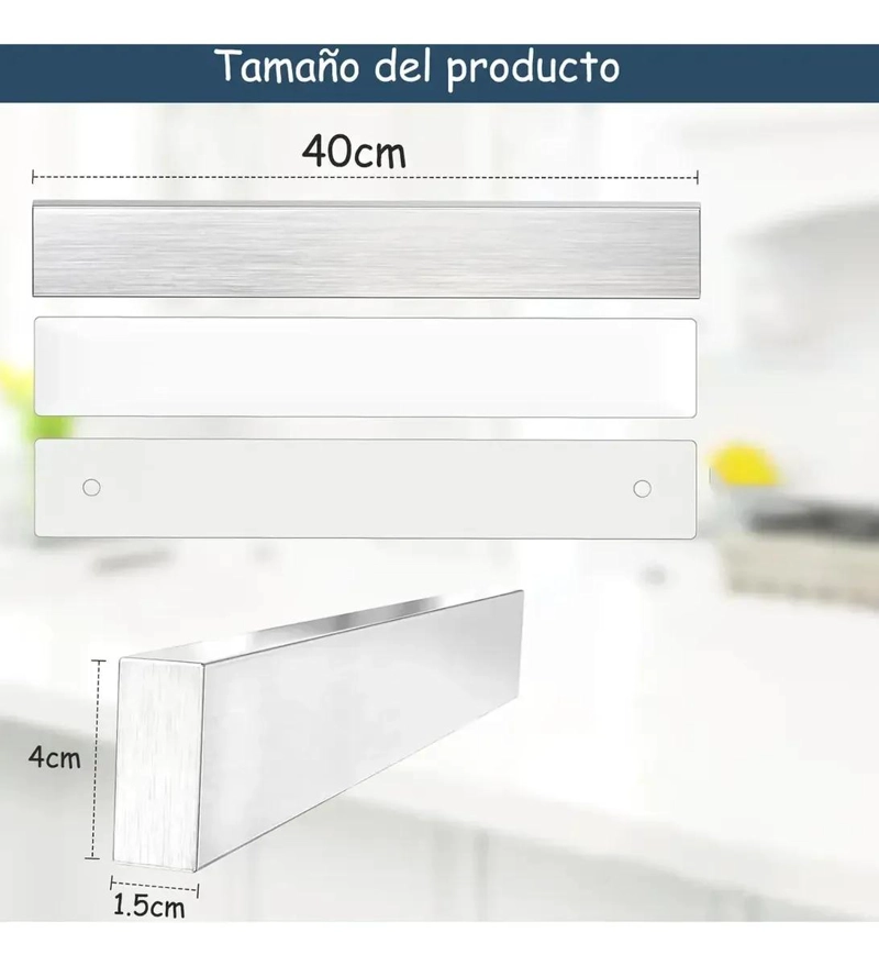 BARRA MAGNE TICA DE 40CM PARA CUCHILLOS Y HERRAMIENTAS DE COCINA - 10