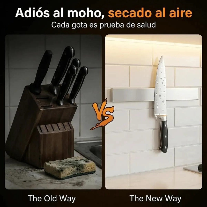 BARRA MAGNE TICA DE 40CM PARA CUCHILLOS Y HERRAMIENTAS DE COCINA - 6