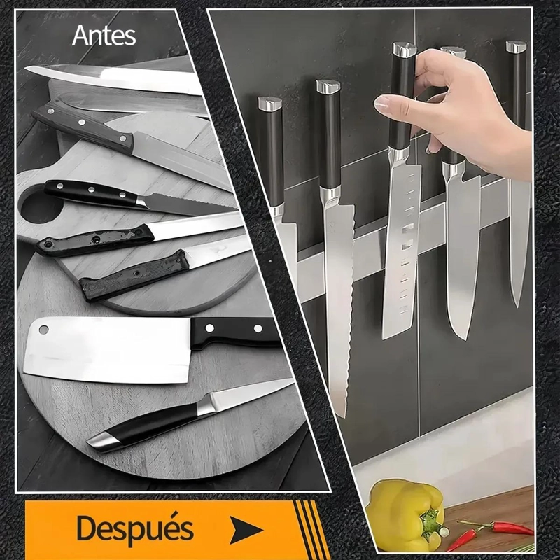 BARRA MAGNE TICA DE 40CM PARA CUCHILLOS Y HERRAMIENTAS DE COCINA - 8
