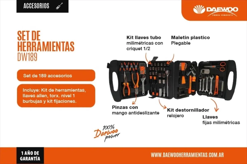 SET DE HERRAMIENTAS MANUALES 189 PIEZAS CON MALETIN - 3