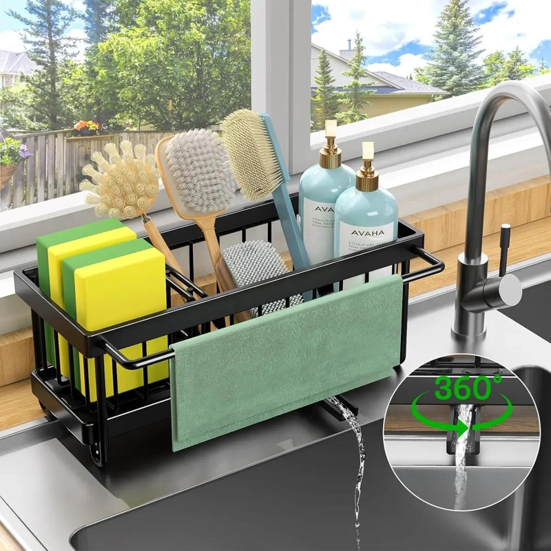 ORGANIZADOR DE ESPONJAS CON DRENAJE Y COMPARTIMENTOS PARA COCINA - 7