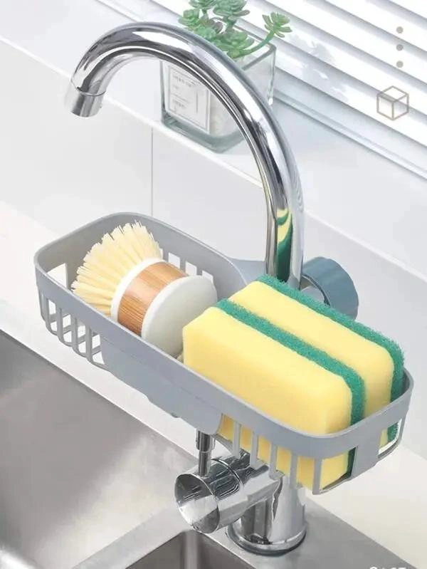 SOPORTE DE ESPONJA PARA GRIFO DE COCINA COMPACTO Y FUNCIONAL - 2