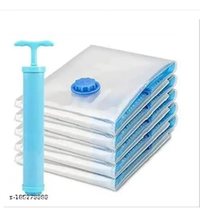 PACK DE 5 BOLSAS DE VACIO REUTILIZABLES PARA VIAJE - 1