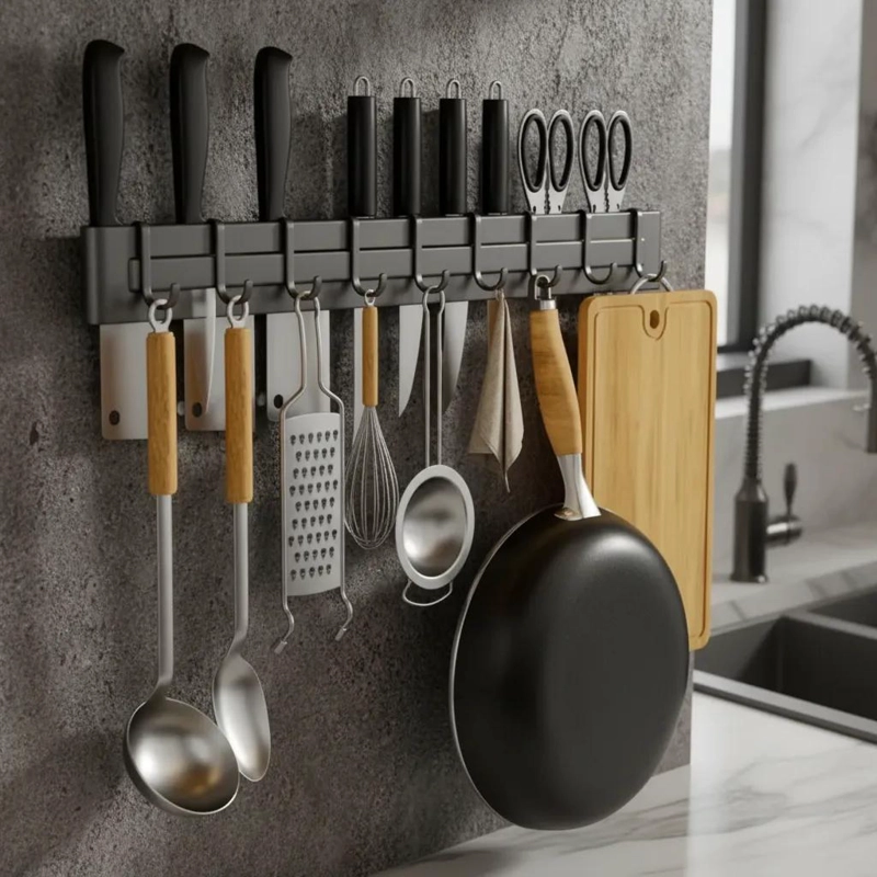 BARRA DE METAL DE 50CM PARA ORGANIZAR CUCHILLOS - 1