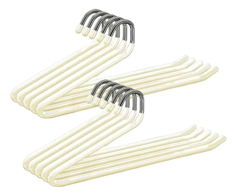 PACK DE 10 COLGADORES METALICOS ANTIDESLIZANTES PARA ROPA - 1