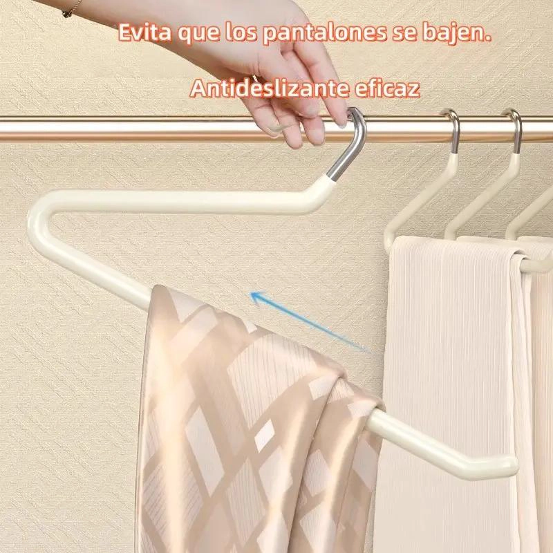 PACK DE 10 COLGADORES METALICOS ANTIDESLIZANTES PARA ROPA - 3