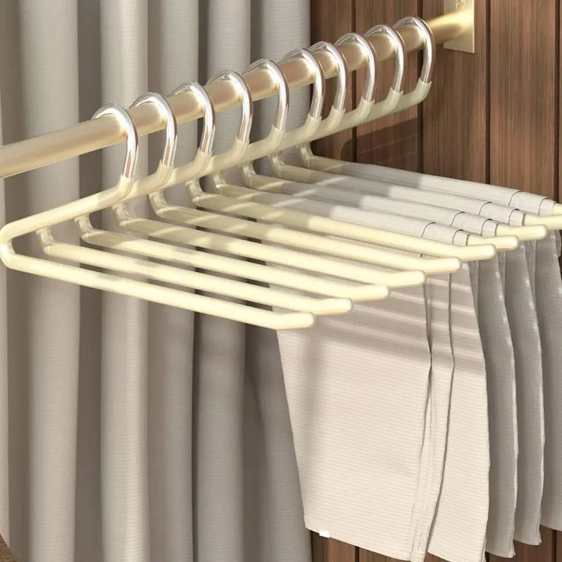 PACK DE 10 COLGADORES METALICOS ANTIDESLIZANTES PARA ROPA - 4