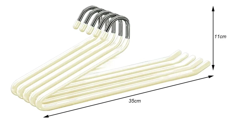 PACK DE 10 COLGADORES METALICOS ANTIDESLIZANTES PARA ROPA - 5