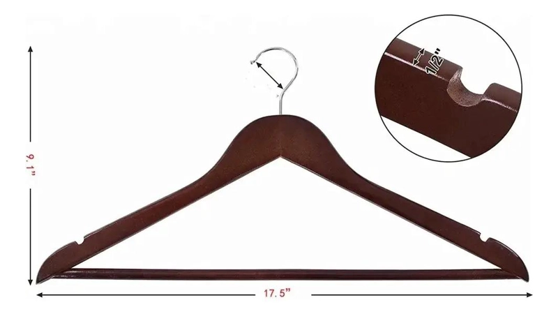 PERCHAS DE MADERA OSCURA LUSTRADA PACK DE 20 UNIDADES - 2