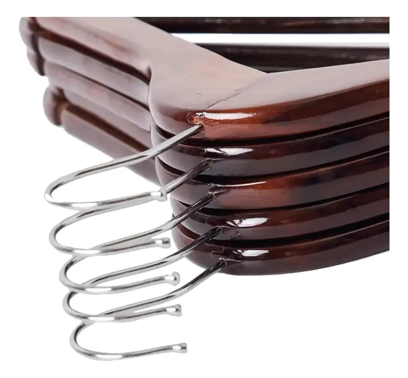 PERCHAS DE MADERA OSCURA LUSTRADA PACK DE 20 UNIDADES - 3