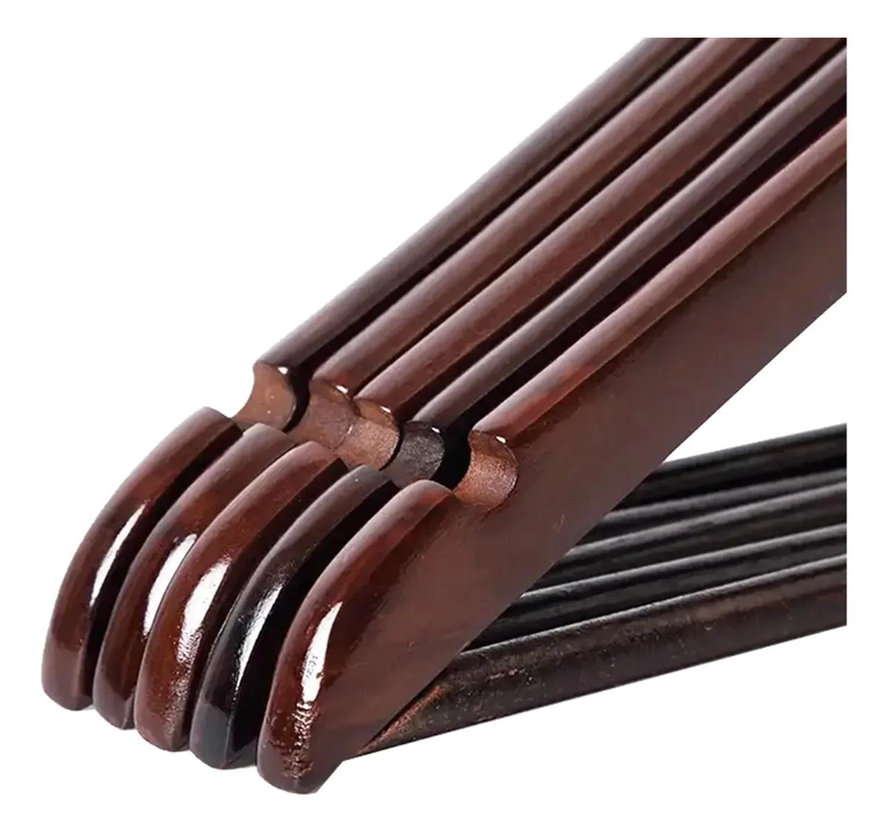 PERCHAS DE MADERA OSCURA LUSTRADA PACK DE 20 UNIDADES - 4