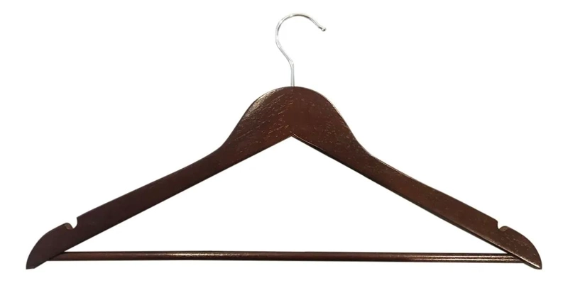 PERCHAS DE MADERA OSCURA LUSTRADA PACK DE 20 UNIDADES - 5