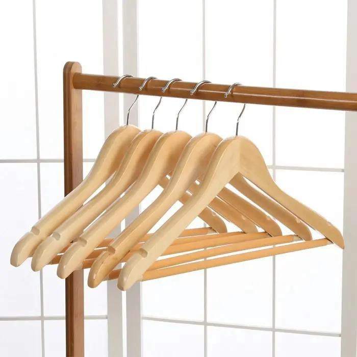 SET DE 10 COLGADORES DE MADERA ANTIDESLIZANTES PARA ROPA - 6