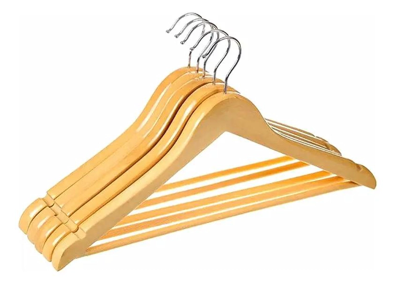 SET DE 10 COLGADORES DE MADERA ANTIDESLIZANTES PARA ROPA - 9