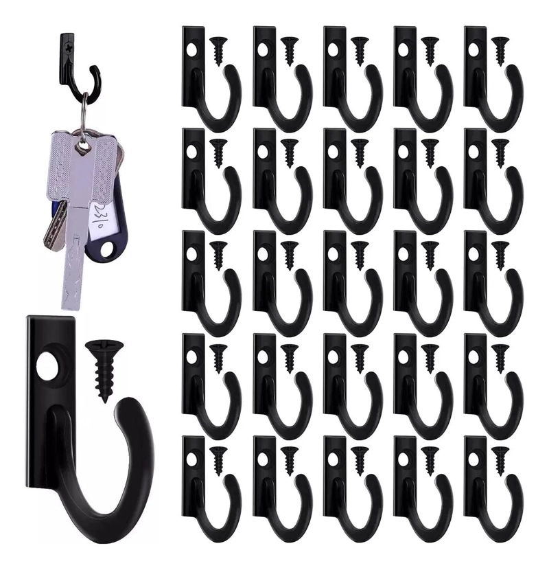 PAQUETE DE 50 GANCHOS DE PARED METALICOS PARA ORGANIZACION - 1