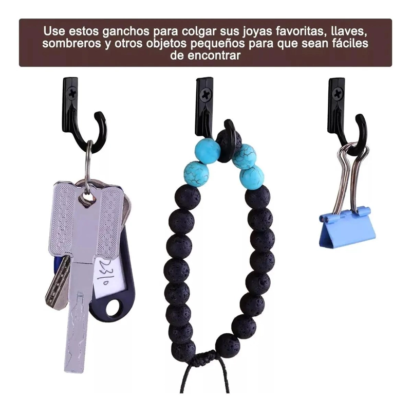 PAQUETE DE 50 GANCHOS DE PARED METALICOS PARA ORGANIZACION - 3