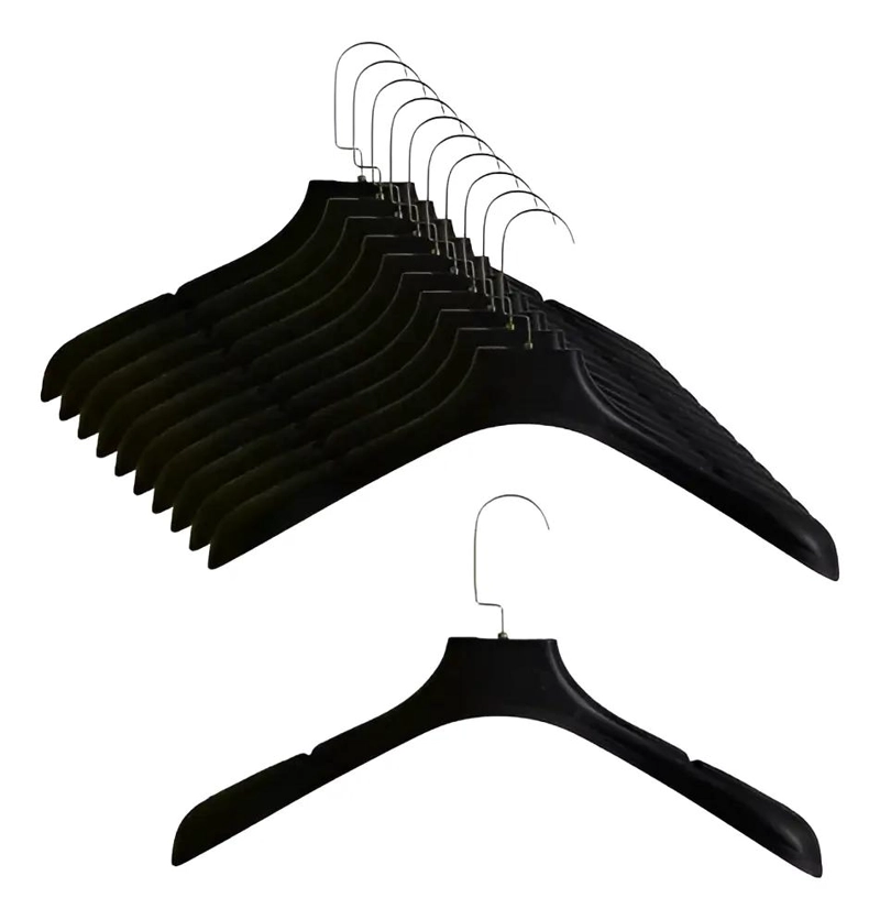 PACK DE 10 COLGADORES PLASTICOS PARA ROPA DE 44 CM - 1