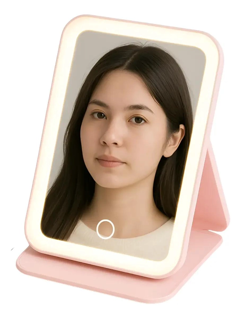 ESPEJO DE MAQUILLAJE LED PLEGABLE CON LUZ REGULABLE - 1