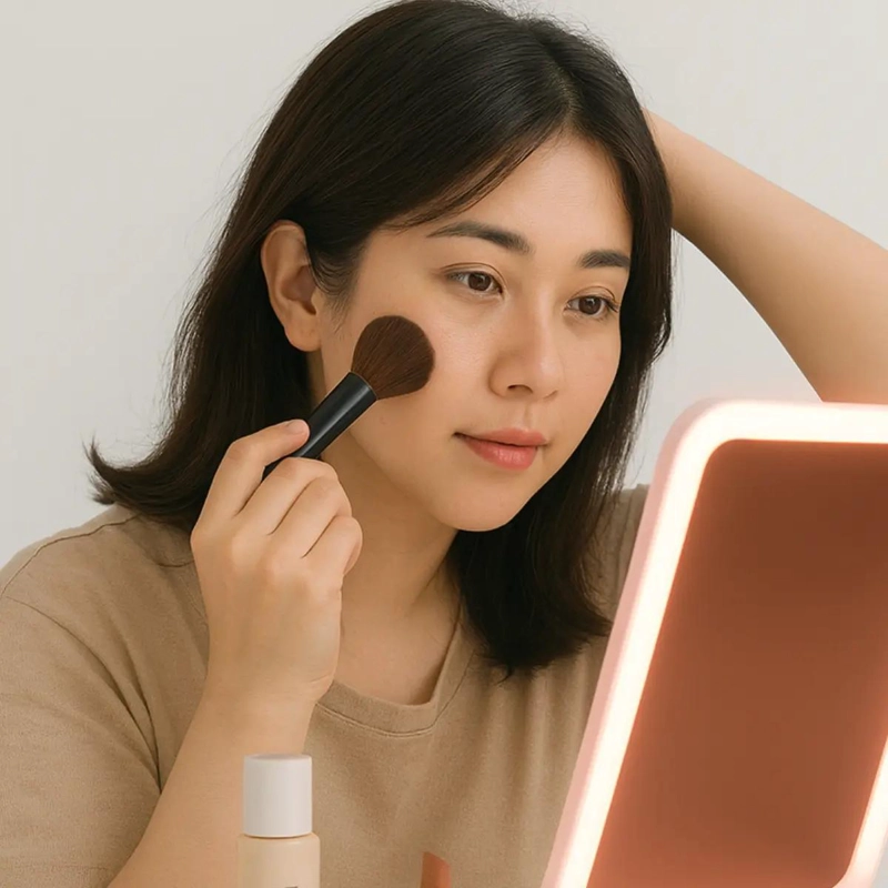 ESPEJO DE MAQUILLAJE LED PLEGABLE CON LUZ REGULABLE - 3