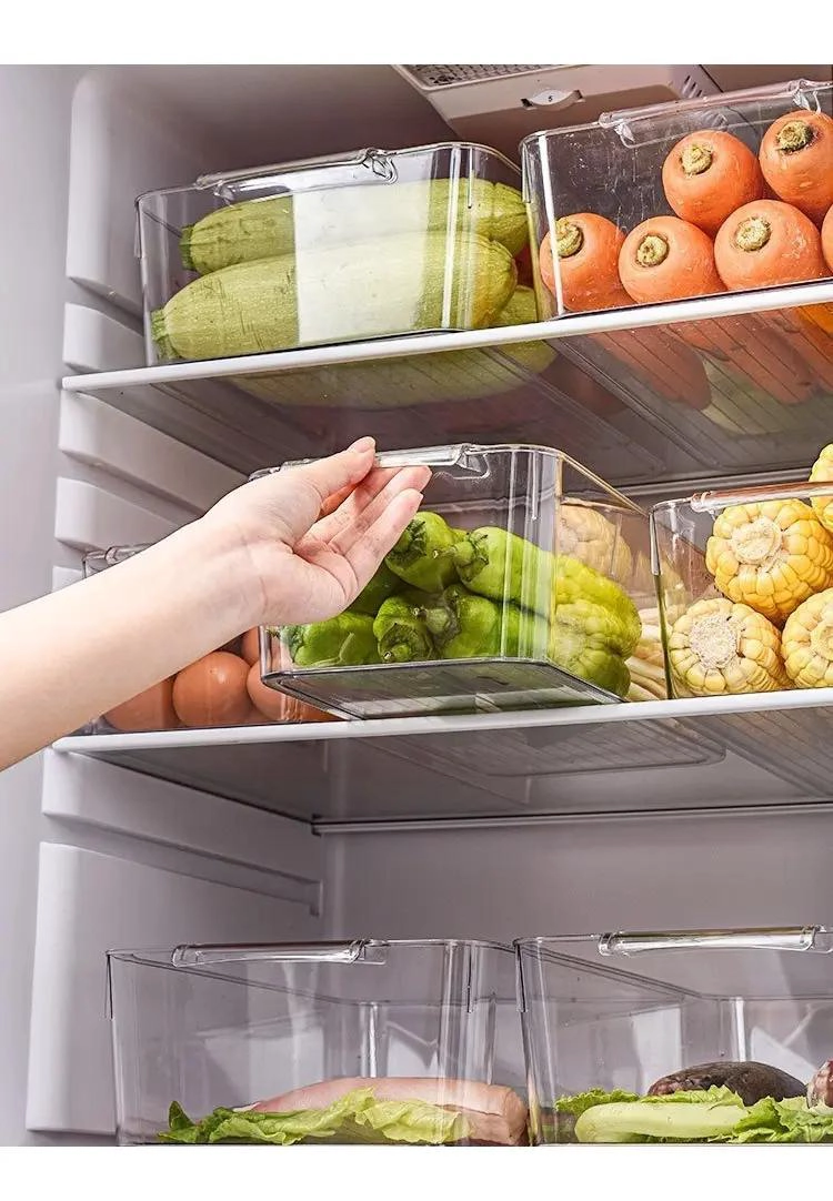 ORGANIZADOR GRANDE DE PLASTICO TRANSPARENTE PARA REFRIGERADOR - 10