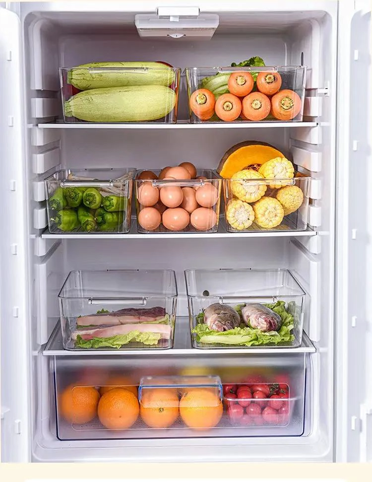 ORGANIZADOR GRANDE DE PLASTICO TRANSPARENTE PARA REFRIGERADOR - 6