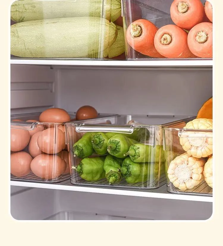 ORGANIZADOR GRANDE DE PLASTICO TRANSPARENTE PARA REFRIGERADOR - 7