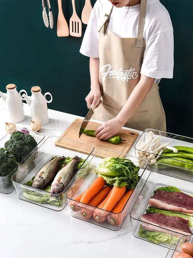 ORGANIZADOR GRANDE DE PLASTICO TRANSPARENTE PARA REFRIGERADOR - 8