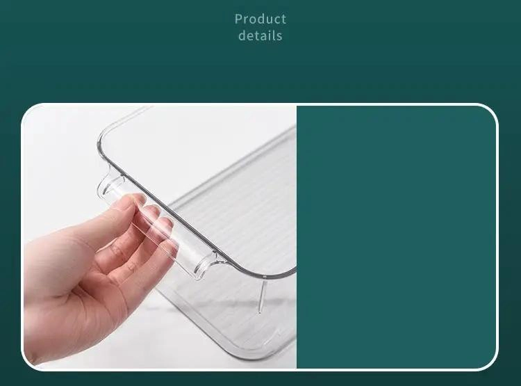ORGANIZADOR GRANDE DE PLASTICO TRANSPARENTE PARA REFRIGERADOR - 9