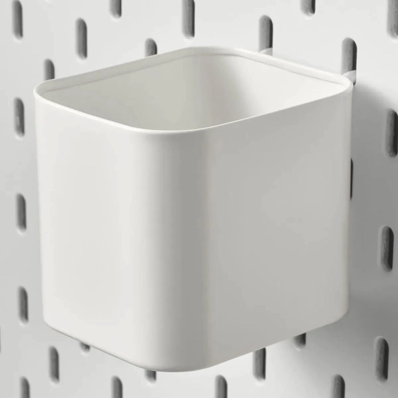 CONTENEDOR ORGANIZADOR DE PARED EN ACERO BLANCO PARA ESPACIOS REDUCIDOS - 1