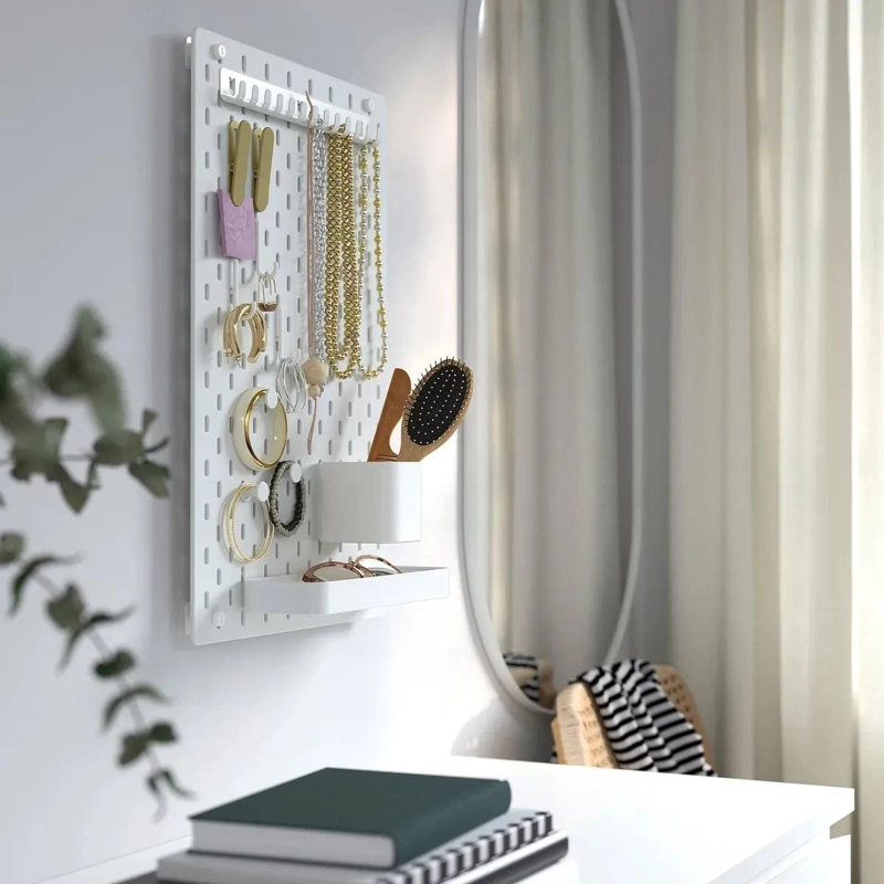 CONTENEDOR ORGANIZADOR DE PARED EN ACERO BLANCO PARA ESPACIOS REDUCIDOS - 3